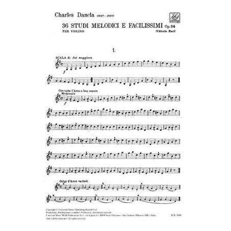 36 Studi Melodici e Facilissimi Op.84 Dancla