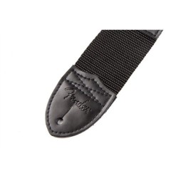Fender Black Poly Strap Red Logo