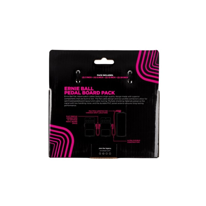 Ernie Ball 6387 Flat Ribbon Patch Cables Multi-Pack-White