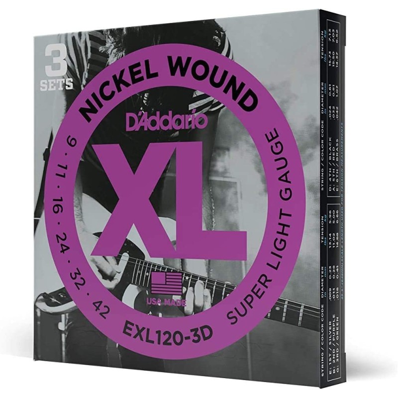D'Addario EXL120-3D Super Light 9-42