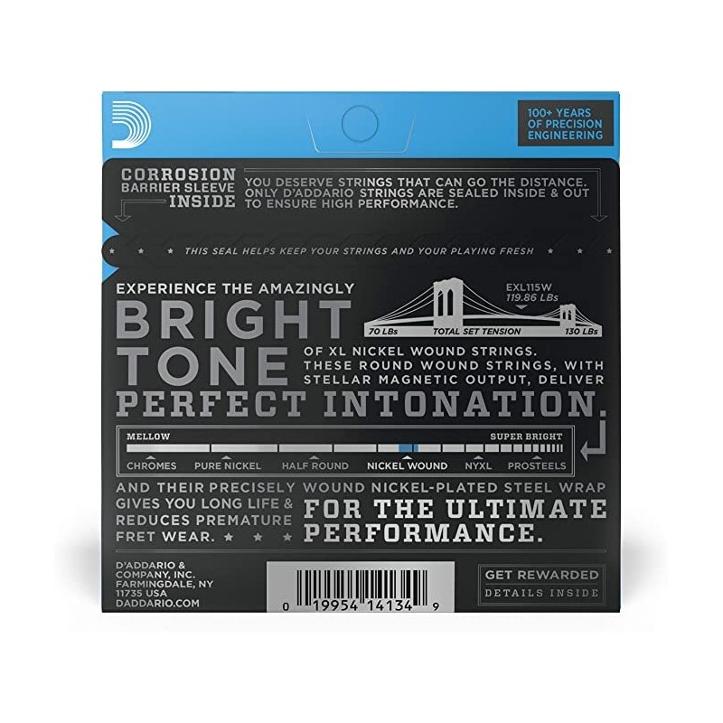 D'Addario EXL115W 11-49 Third Wound