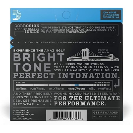 D'Addario EXL115W 11-49 Third Wound