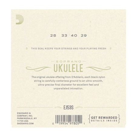 D'Addario EJ53S Pro Arté Ukulele Soprano