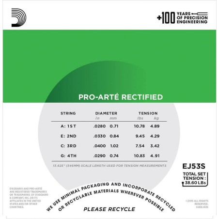 D'Addario EJ53S Pro Arté Ukulele Soprano