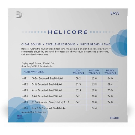 D'Addario H610 3/4M HELICORE