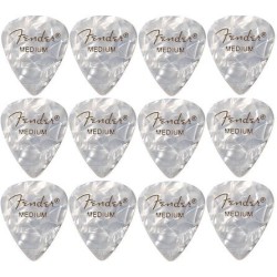 Fender351 White Moto Picks Medium