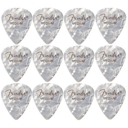 Fender351 White Moto Picks Medium