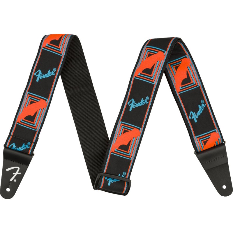 Fender Neon Monogrammed Strap Blue/Orange