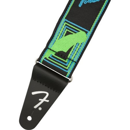 Fender Neon Monogrammed Strap Green/Blue