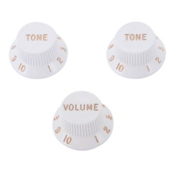 Fender Strato Volume & Tone Knobs Set White