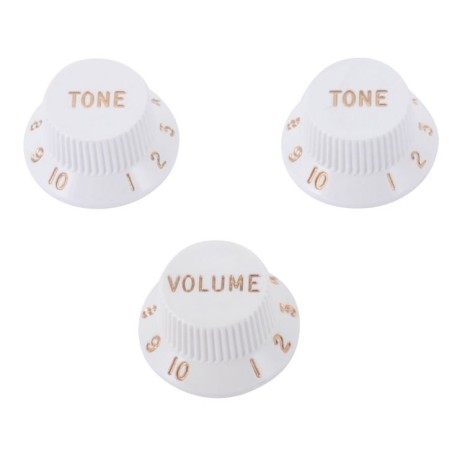 Fender Strato Volume & Tone Knobs Set White