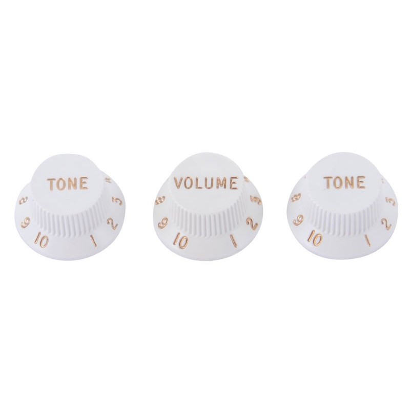 Fender Strato Volume & Tone Knobs Set White