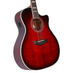 D'Angelico Premier Gramercy Trans Black Cherry Burst