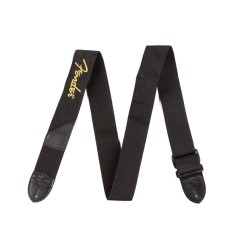 Fender Black Poly Strap Yellow Logo