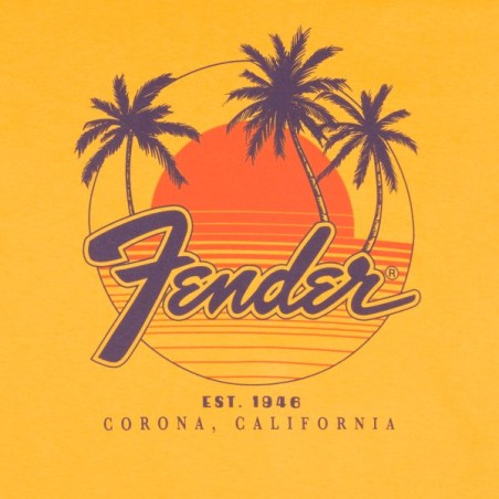 Fender Palm Sunshine Unisex T-Shirt Marigold S