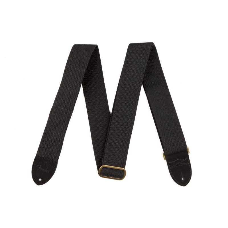 Fender Cotton/Leather Strap Black