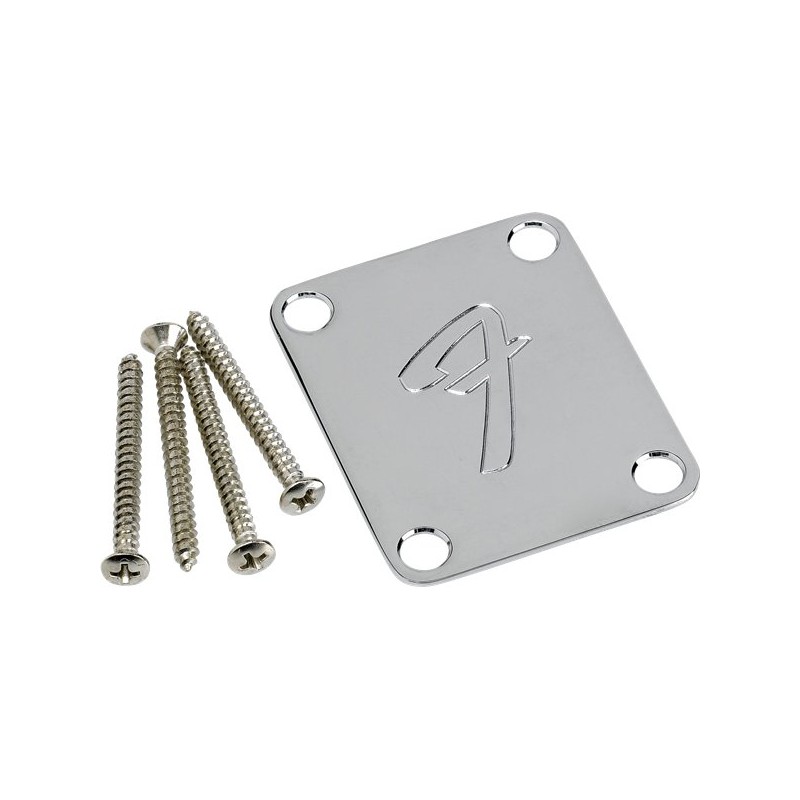 Fender 4-Bolt Vintage Neck Plate F Chrome