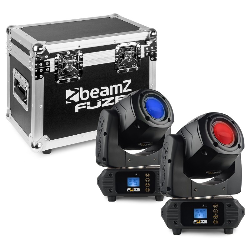 Beamz Fuze75S Spot 75W LED Moving Head Set 2 Pieces in Flightcase