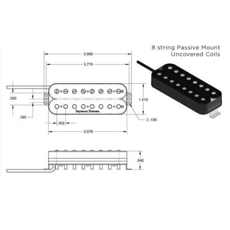 Seymour Duncan Black Winter Neck 8 String