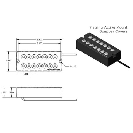 Seymour Duncan 7 String Invader Bridge Soapbar