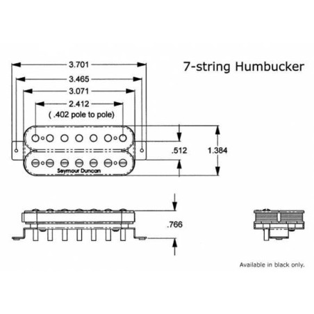 Seymour Duncan Duality 7 String Neck Black