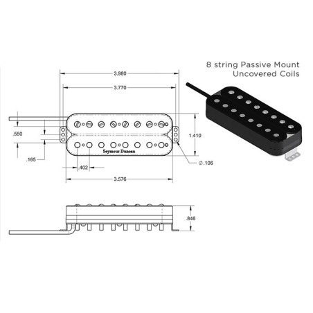 Seymour Duncan 8 String Distortion Neck Black