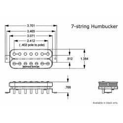 Seymour Duncan 7 String Distortion Neck Black