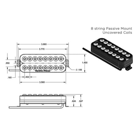Seymour Duncan 8 String Invader Neck Soapbar