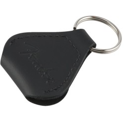 Fender Leather Pick Holder Keychain Black
