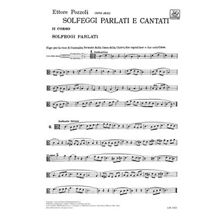 Pozzoli Solfeggi parlati e cantati 2° corso