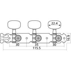 YELLOW PARTS EZ1778N Meccaniche Chitarra Classica