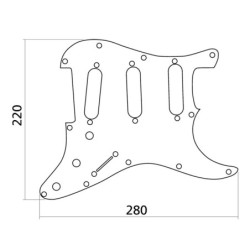 YELLOW PARTS EZ1100W Battipenna 3 Strati stratocaster