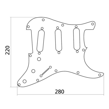 YELLOW PARTS EZ1100W Battipenna 3 Strati stratocaster