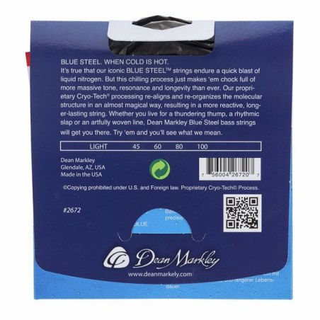 Dean Markley 2672 Blue Steel Bass LT 45-100