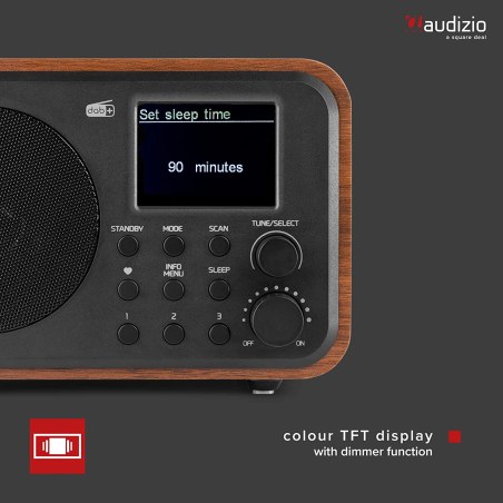 Audizio Milan Dab+ Radio BT FM Batt Wood