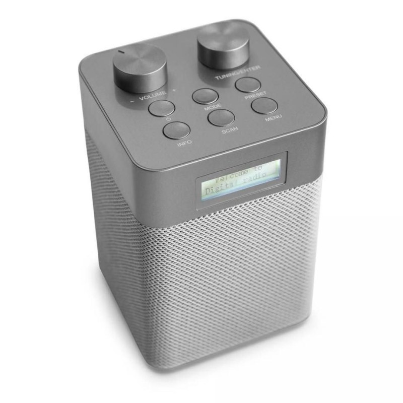 Radio DAB+ Portable Audizio CORNO 60W - Bluetooth, Réveil, FM, Gris Bois, Fonctionne Sur Piles Ou Secteur - 6