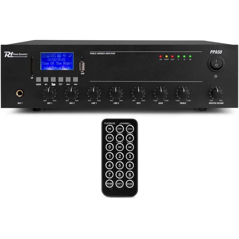 Power Dynamics PPA50 100V Mixer-amplifier Black