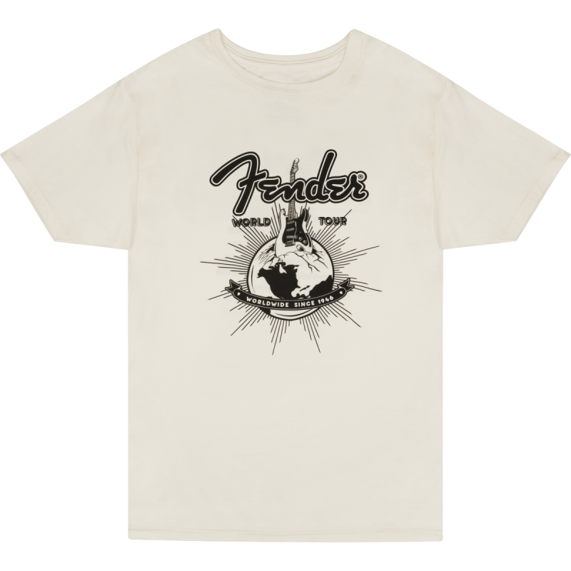 Fender T-Shirt World Tour Vintage White L