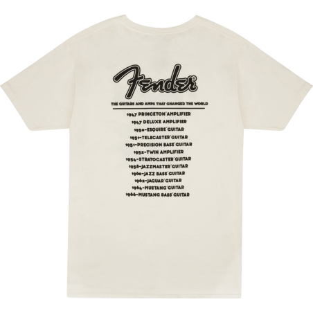 Fender T-Shirt World Tour Vintage White L