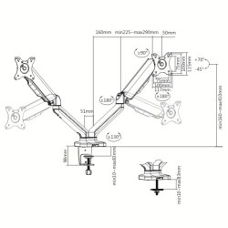 Audizio MAD20G Double Monitor Arm