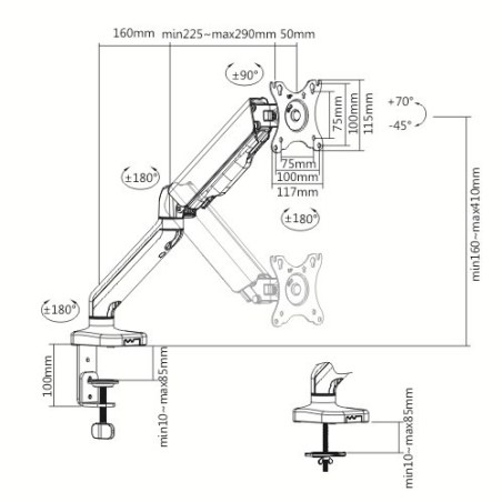 Audizio MAD10G Single Monitor Arm