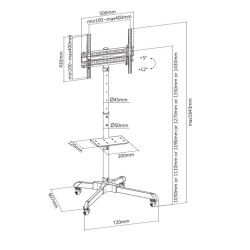 Audizio MFS30 Mobile TV Floor Stand