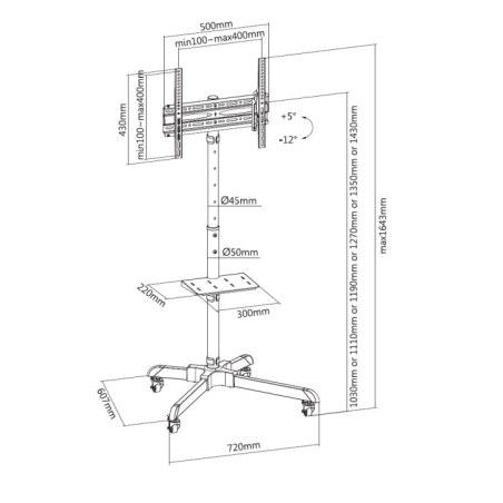 Audizio MFS30 Mobile TV Floor Stand