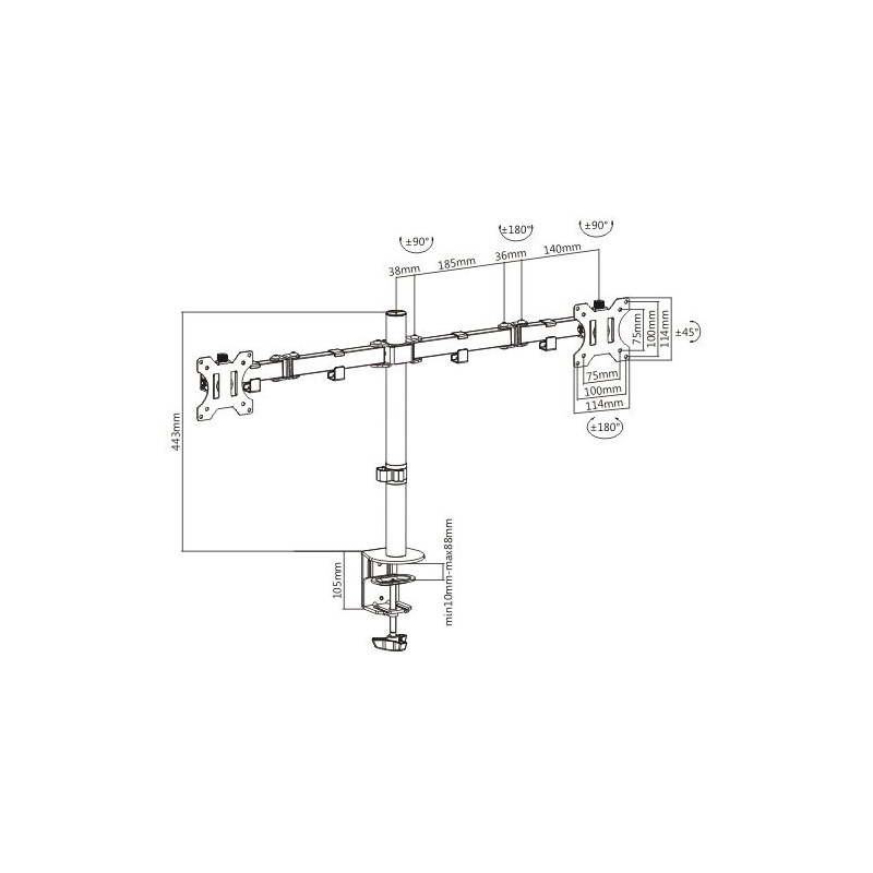 Audizio MAD20 Double Monitor Arm