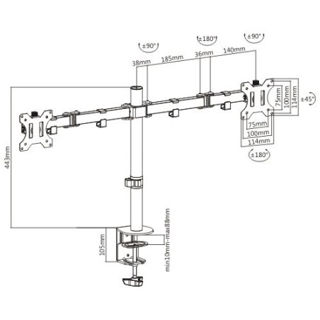 Audizio MAD20 Double Monitor Arm