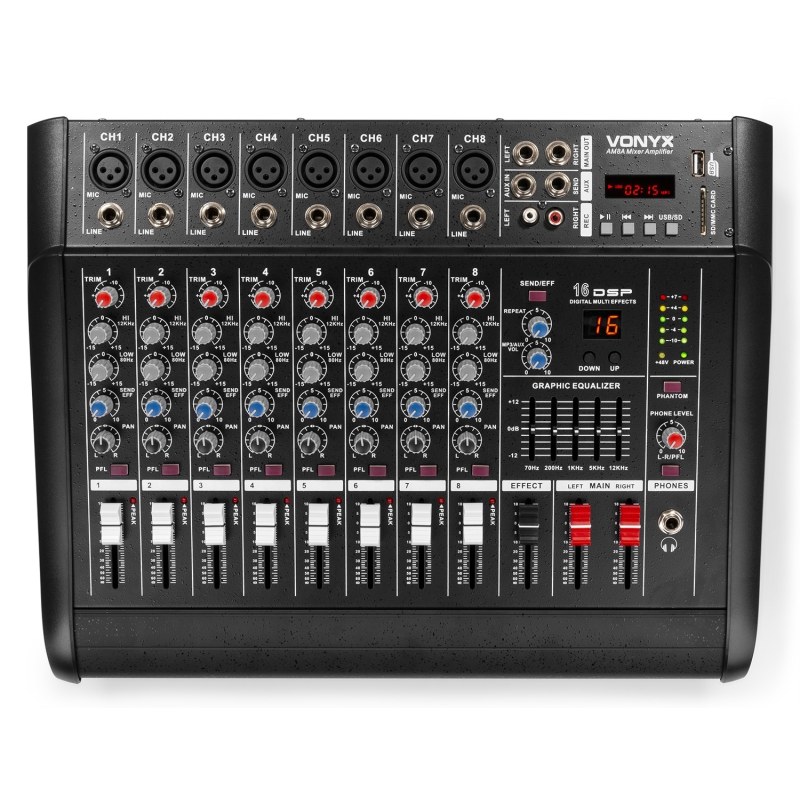 VONYX AM8A 8 Channels Amplifier Mixer