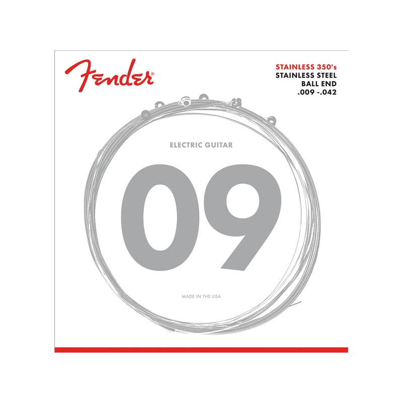 Fender 350L Stainless Steel Ball End .009-.042