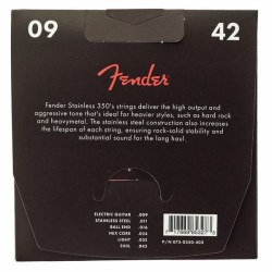 Fender 350L Stainless Steel Ball End .009-.042