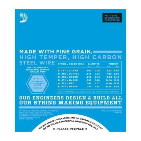 D'Addario EXL116 Med Top/Heavy BTM 11-52