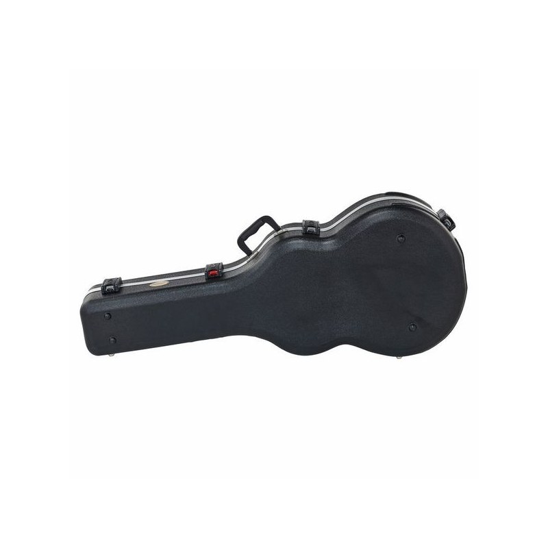 Gear4music Custodia Rigida Per Chitarra Semiacustica – Nera, Con Serratura, Imbottita E Foderata, Scomparto Per Accessori, Bout Larghezza 420 Mm